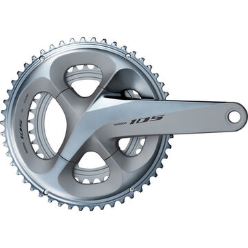 Shimano FC-R7000 105 double chainset, HollowTech II 172.5 mm 53 / 39T, silver