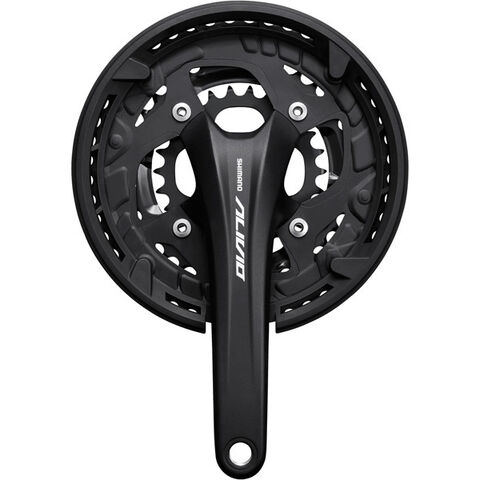 Shimano FC-T4060 Alivio 2-piece chainset, 48/36/26T, black, with chainguard 