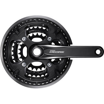 Shimano FC-T6010 Deore 10-speed chainset, 48/36/26T, with chainguard, black, 170mm