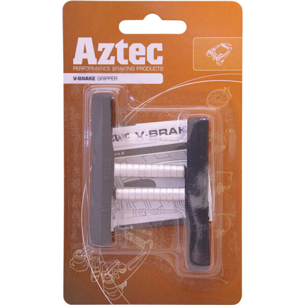 Aztec V-type one-piece brake blocks, Kevlar Plus with rim rake click to zoom image
