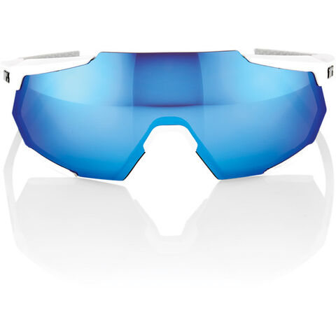 100% Racetrap - Matt White - HiPER Blue Multilayer Mirror Lens click to zoom image