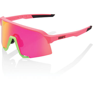 100% S3 - Matt Washed Out Neon Pink - Purple Multilayer Mirror Lens