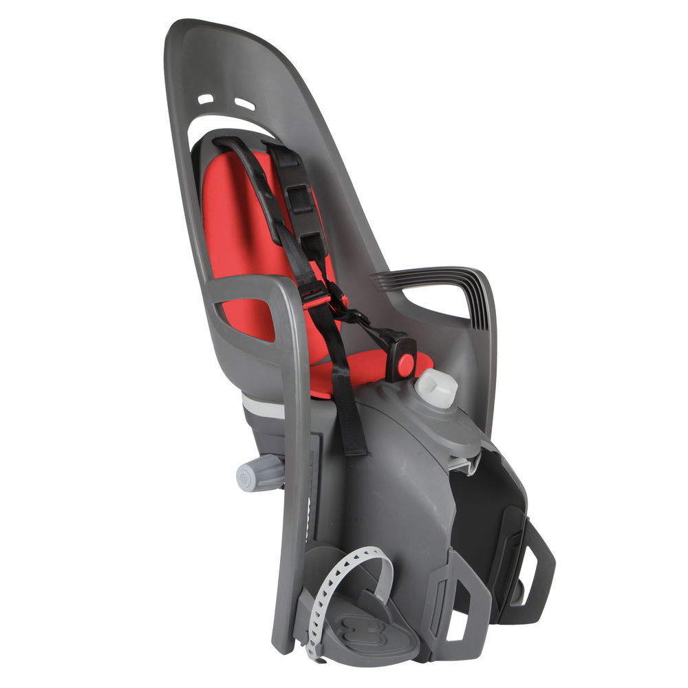 Hamax Zenith Relax Child Bike Seat Pannier Rack Version Grey/Red click to zoom image