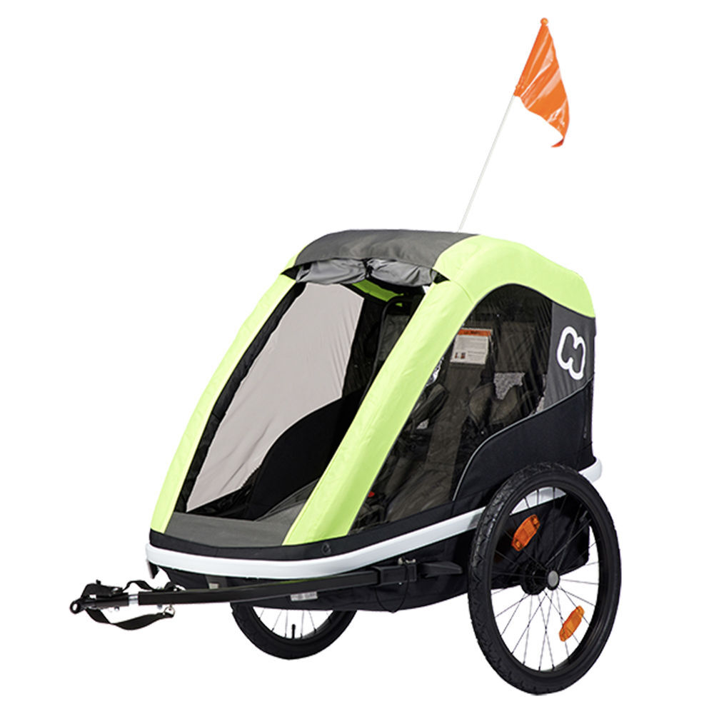 HAMAX Avenida Twin Child Trailer With Suspension: Lime Twin click to zoom image