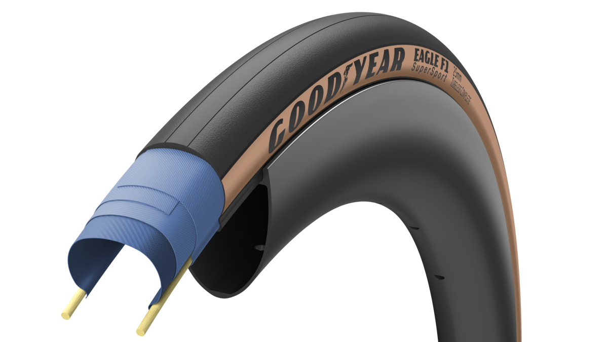 GOODYEAR Eagle F1 SuperSport - Tubeless Complete Road Tyre Tan 700x25 click to zoom image