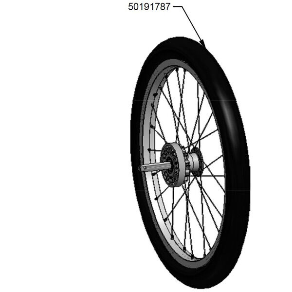 Thule 18 inch wheel assembly with tyre for Chinook 1 or 2 click to zoom image