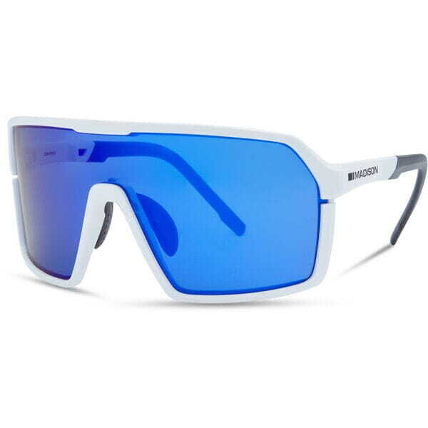 Madison Eyewear Crypto Sunglasses - 3 pack - gloss white / blue mirror / amber & clear lens click to zoom image