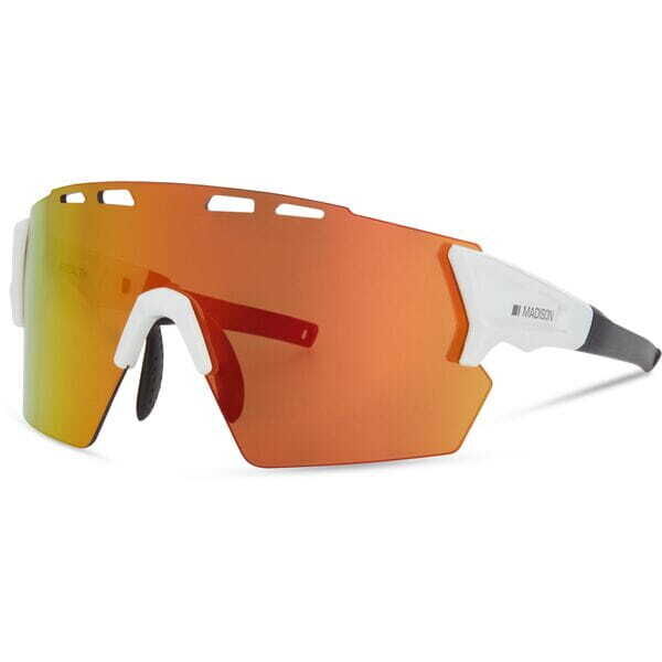 Madison Eyewear Stealth Glasses - 3 pack - gloss white / fire mirror / amber & clear lens click to zoom image