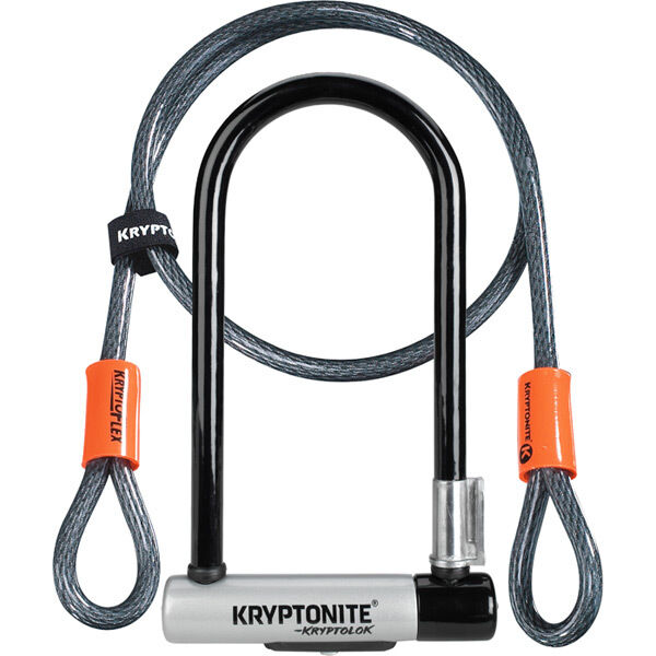 Kryptonite KryptoLok Standard U-lock with 4 foot Kryptoflex cable click to zoom image